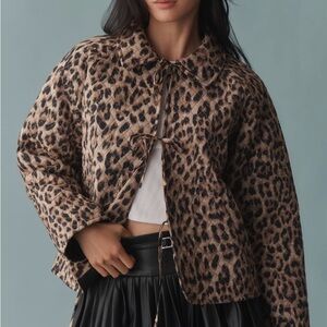 Anthropologie Leopard Quilted Jacket